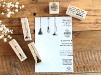 Kubominoki Original Wooden Rubber Stamp - Lamp B