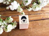 Kinoko Neko Japanese Wooden Rubber Stamp - Mini Baby Mushroom Cat