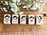 Kubominoki Original Rubber Stamp - Showa Girl Series / Tea Girl