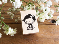Kubominoki Original Rubber Stamp - Showa Girl Series / Tea Girl