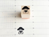 Kinoko Neko Japanese Wooden Rubber Stamp - Mini Mushroom Cat