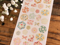 Tradtional Japanese Style Sheet of Sticker - Pastel Color flower patterns and Mizuhiki