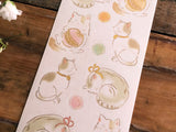 Sheet of Sticker - Watercolor Tradtional Japanese Idyllic Cats