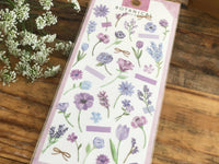 Botanical Watercolor Sheet of Stickers / Purple