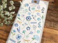 Botanical Watercolor Sheet of Stickers / Blue