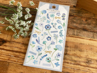 Botanical Watercolor Sheet of Stickers / Blue