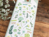 Botanical Watercolor Sheet of Stickers / Green
