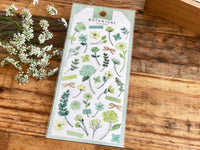 Botanical Watercolor Sheet of Stickers / Green