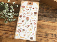 Botanical Watercolor Sheet of Stickers / Brown