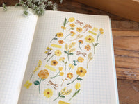 Botanical Watercolor Sheet of Stickers / Yellow