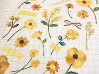 Botanical Watercolor Sheet of Stickers / Yellow