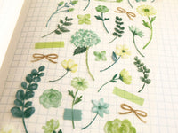 Botanical Watercolor Sheet of Stickers / Green