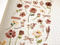 Botanical Watercolor Sheet of Stickers / Brown