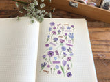 Botanical Watercolor Sheet of Stickers / Purple