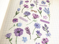 Botanical Watercolor Sheet of Stickers / Purple