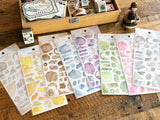 Suisai Watercolor Sheet of Stickers / Cocoa Brown