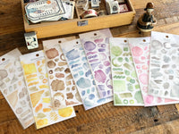 Suisai Watercolor Sheet of Stickers / Ash Gray