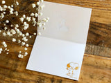 Snoopy thick card stock, letterpressed, gold foild stamped message card booklet