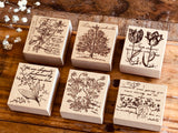 Botanical Wooden Stamp / Violet