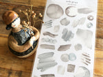 Suisai Watercolor Sheet of Stickers / Ash Gray