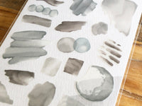 Suisai Watercolor Sheet of Stickers / Ash Gray