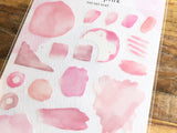 Suisai Watercolor Sheet of Stickers / Mauve Pink