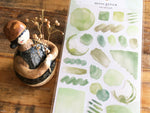 Suisai Watercolor Sheet of Stickers / Moss Green