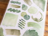 Suisai Watercolor Sheet of Stickers / Moss Green
