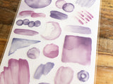 Suisai Watercolor Sheet of Stickers / Misty Purple