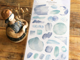 Suisai Watercolor Sheet of Stickers / Chalk Blue
