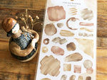 Suisai Watercolor Sheet of Stickers / Cocoa Brown