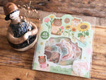 Japanese Washi Masking Stickers / Seal bits - Animal Garden