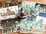 Fantasy Street Zakka Store Postcard / Black Cat and Crescent City