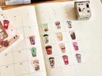 Japanese Washi Masking Stickers / Seal bits - Coffee Machine