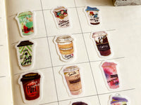Japanese Washi Masking Stickers / Seal bits - Coffee Machine
