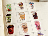 Japanese Washi Masking Stickers / Seal bits - Coffee Machine
