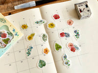 Japanese Washi Masking Stickers / Seal bits - Summer Flowers
