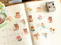 Japanese Washi Masking Stickers / Seal bits - Animal Garden