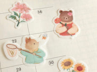 Japanese Washi Masking Stickers / Seal bits - Animal Garden