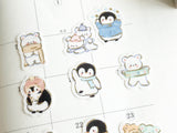 Japanese Washi Masking Stickers / Seal bits - Penguins & Polar Bear