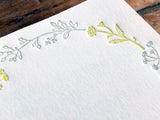 High Quality Botanical Garden Letterpress Memo Pad - Wreath