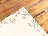 High Quality Botanical Garden Letterpress Memo Pad - Wild Flower Frame