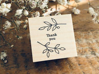 Japanese Botanical Garden Wooden Rubber Stamp - Thank You