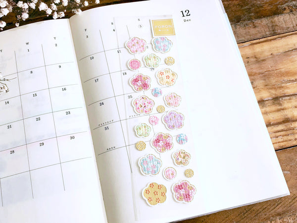 Sheet of Sticker - Yuzen Style Tradtional Japanese Flower