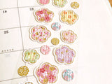 Sheet of Sticker - Yuzen Style Tradtional Japanese Flower