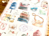 Watercolor Skatch Sheet of Stickers -  Post Office