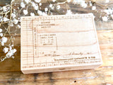 Japanese Wooden Rubber Stamps - Vintage / Antique Style Receipt Frame Stamp