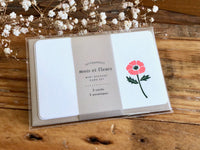 High Quality Letterpressed Washi Flora Mini Message Cards - Anemone