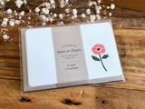 High Quality Letterpressed Washi Flora Mini Message Cards - Anemone