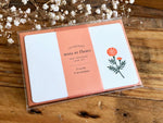High Quality Letterpressed Washi Flora Mini Message Cards -  Marigold